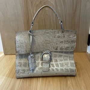 Faux Snakeskin Book Tote Bag